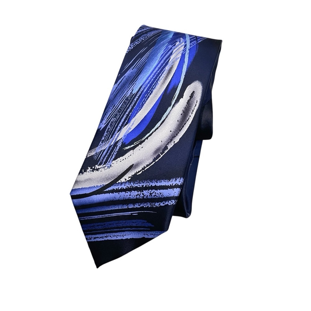 Jerry J.Garcia Blue and Black Artistic Silk Neck Tie
